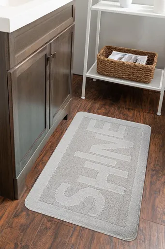 Covoras de baie, L'essentiel Maison, Shine, 60x100 cm, Gri