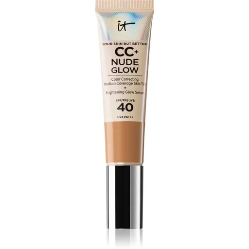 IT Cosmetics Your Skin But Better CC + Nude Glow crema CC pentru o piele mai luminoasa SPF 40 Neutral Tan 32 ml