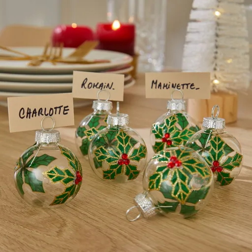 Set de 6 ornamente de Crăciun pentru ecusoane