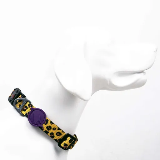 Zgarda pentru câini, Paws & Whiskers, Leopard, Poliester, Multicolor