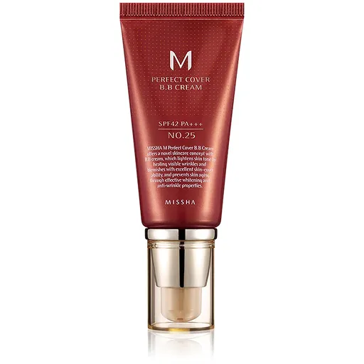 Missha M Perfect Cover crema BB cu o protectie UV ridicata culoare No. 25 Warm Beige SPF42/PA+++ 50 ml