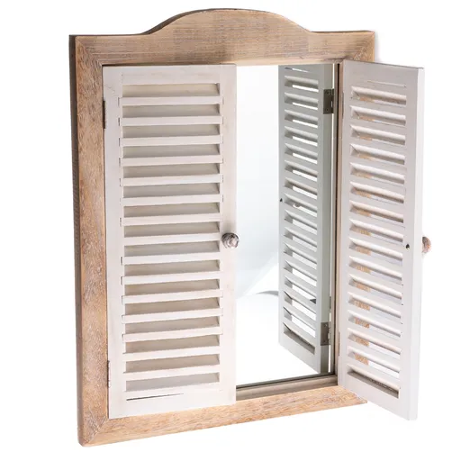Oglindă suspendată cu obloane Breeze naturală, 45x 60 x 3 cm