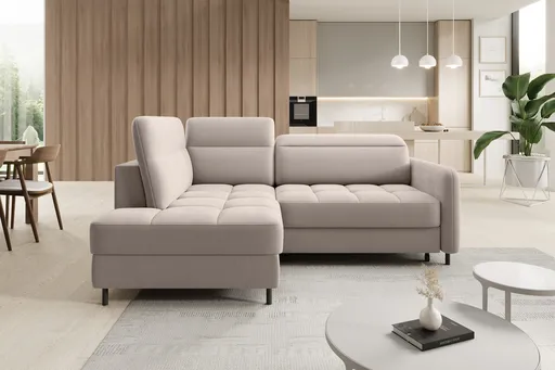 Coltar extensibil stanga 3 locuri ELTAP, LT-18SO, Barea, 208x160x100 cm, lemn/poliester, bej