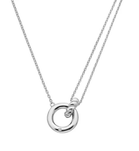 Hot Diamonds Colier din argint cu diamant „Cercuri interconectate” Willow DN210