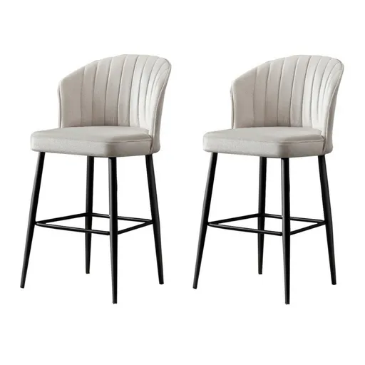 Set de scaune de bar Rubi Cream and Black, 2 buc., 2 buc.
