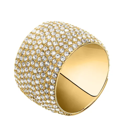 Trussardi Inel strălucitor din oțel placat cu aur T-Design TJAXC103 58 mm