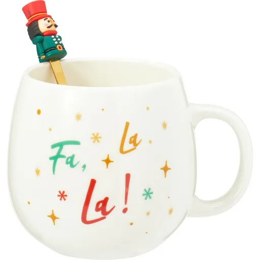 Ceașcă de Crăciun din porțelan cu lingurițăSpărgător de nuci 550 ml