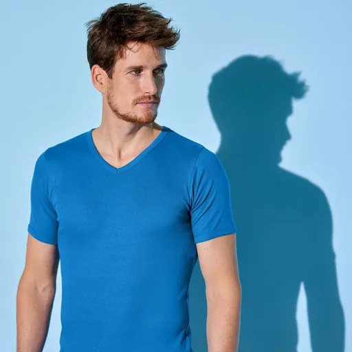 Set de 3 tricouri din bumbac cu decolteu în V