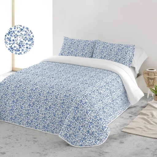 Cuvertură de pat matlasată cu flori imprimate