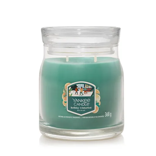 Yankee Candle lumânare parfumată Signature în pahar mediu Holiday Winterfest, 368 g, verde, S