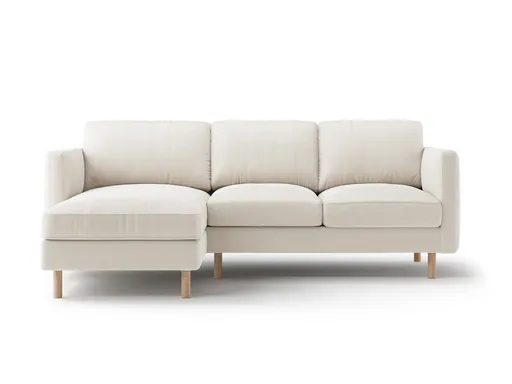 Coltar stanga 3 locuri, Eden, Micadoni Home, 223x150x90 cm, catifea, bej