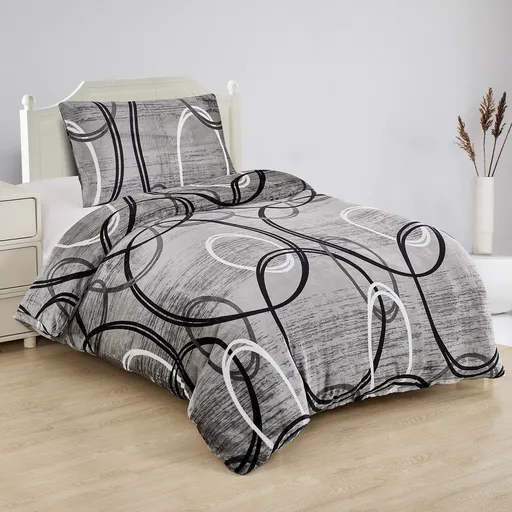 Lenjerie de pat din microfibră Rings, 140 x 200cm, 70 x 90 cm