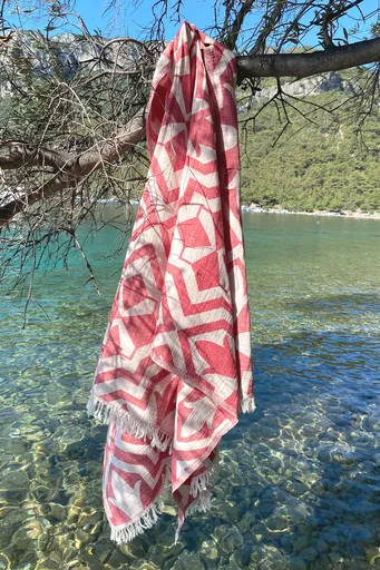 Prosop de plaja, L'essentiel Maison, Lalezar, Rosu