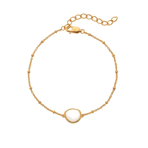 Hot Diamonds Brățară elegantă placată cu aur, cu diamant și perle Golden Edit Soul DL704