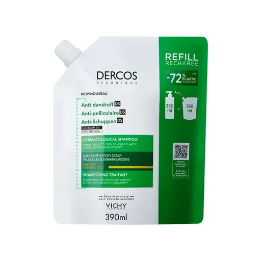 Vichy Matreata șampon pentru păr uscat Dercos 390 ml - umplere de rezervă