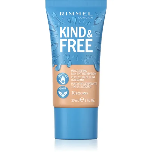 Rimmel Kind & Free Moisturising Skin Tint machiaj ușor de hidratare culoare 10 Rose Ivory 30 ml