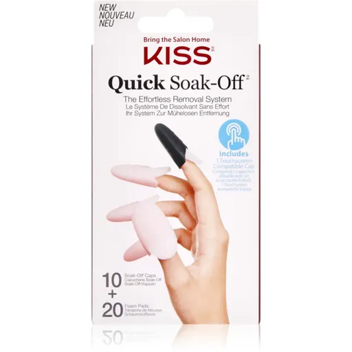 KISS Quick Soak-Off Remover Caps set pentru unghii 30 buc