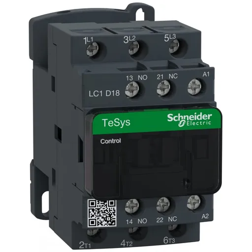 Contactor TeSys 3P(3 NO), AC-3/AC-3e, 0 to 440V, 18A, bobina 380VAC Schneider LC1D18Q7