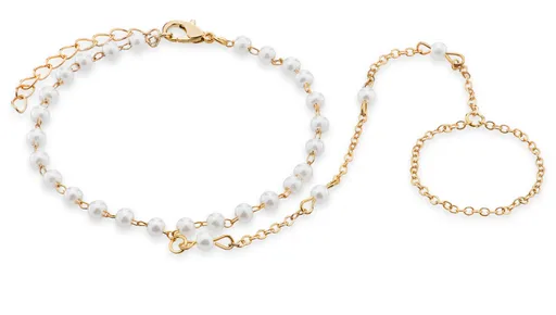 Troli Brățară elegantă placată cu aur cu filet pe deget