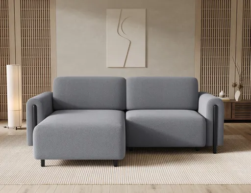 Coltar extensibil stanga 3 locuri ELTAP, LT-BL-05CAL, Acossta, 244x154x95 cm, lemn/poliester, gri/negru