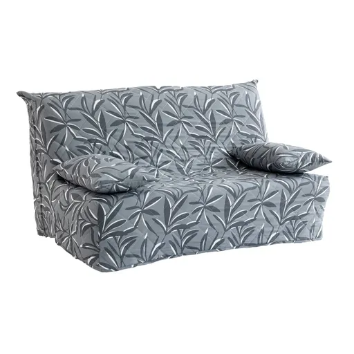 Husă de canapea tip acordeon, căptușită, cu imprimeu de frunze