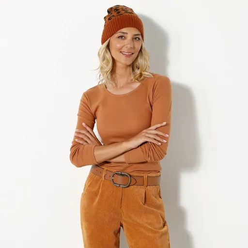 Tricou cu mânecă lungă, de culoare uni, confecționat din bumbac organic