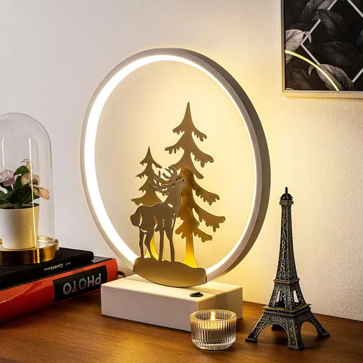 Lampa de masa, Opviq, 526SHD1146, Alb/Auriu