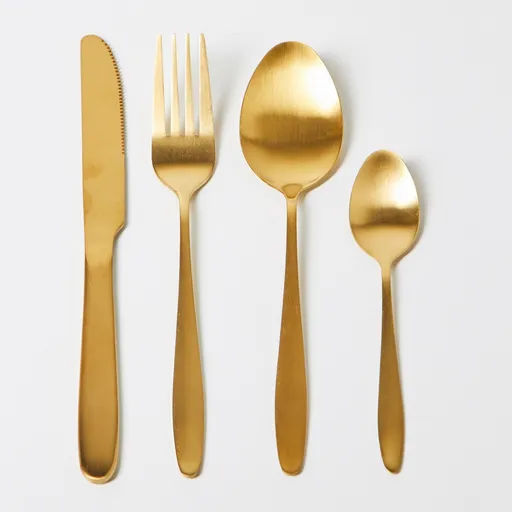 set de tacâmuri din 16 piese, de culoare aurie