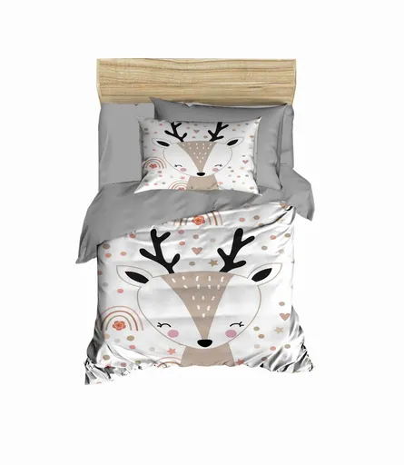 Lenjerie de pat pentru copii, L'essentiel Maison, PH197, Gri / Alb / Bej