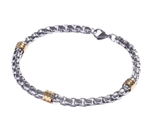 Marc Malone Brățară bicoloră din oțel pentru bărbați MCGB5072SG
