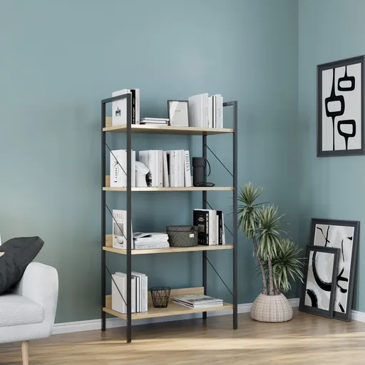 Corp biblioteca, Hanah Home, Ktp-840-Ff-1, 73x136x35 cm, Stejar