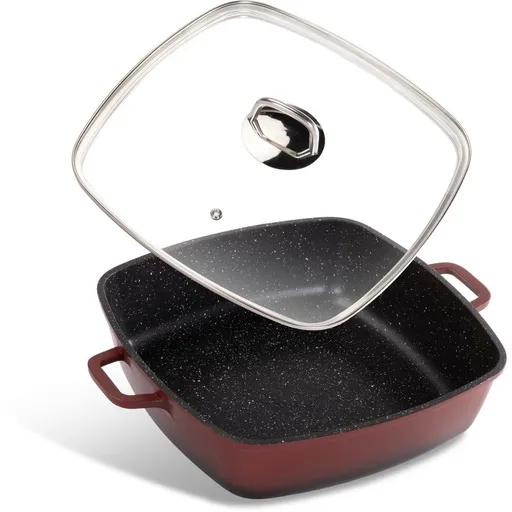 Lamart LT1286 tigaie Cast, 28 x 28 cm, roșie, roșu