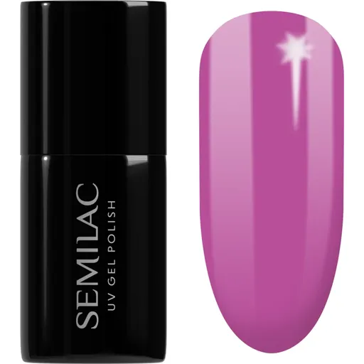 Semilac UV Hybrid Pastel Neons unghii cu gel folosind UV / lampă cu LED culoare 601 Neon Pink Punch 7 ml