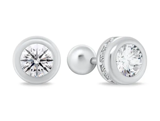 Brilio Silver Cercei din argint cu zirconi limpezi EA17 0,7 cm