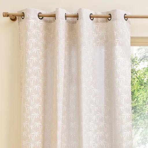 Perdea cu ochiuri, motiv de palmier