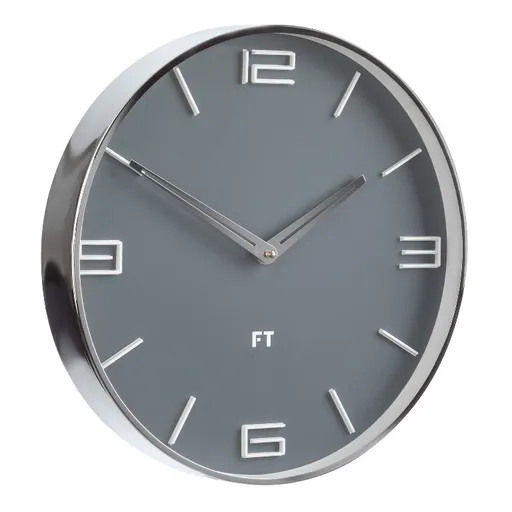 Ceas de perete Future Time FT3010GY Flat Grey,  de design, diam. 30 cm, gri