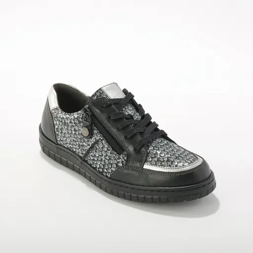 Adidași cu fermoar, 2 materiale