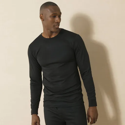 Set de 2 tricouri Thermoperle cu guler rotund și mânecă lungă, foarte călduroase