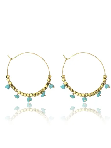 Emily Westwood Cercei rotunzi placați cu aur, cu turcoaz Eden EWE23042G