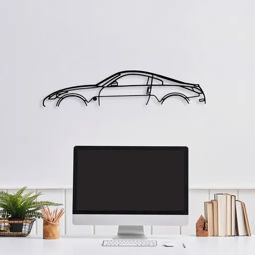 Decoratiune de perete, Nissan 350Z Silhouette, 70 x 15 cm, Negru