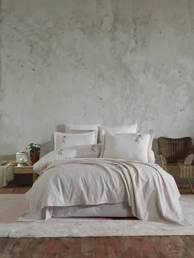 Set cuvertura de pat dubla 3 piese, L'essentiel Maison, Noris, Piatra