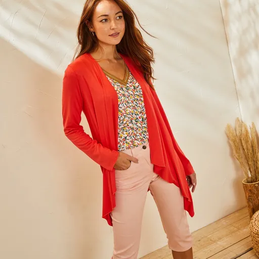 Cardigan cu partea din față asimetrică