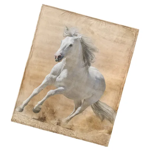 Pătură din microfibră BedTex Cal alb, 130 x 160 cm