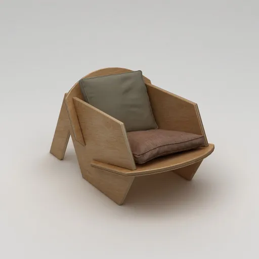 Fotoliu, Hanah Home, Bird, 70x56x54 cm, 100% BIRCH PLYWOOD, Lemn natural