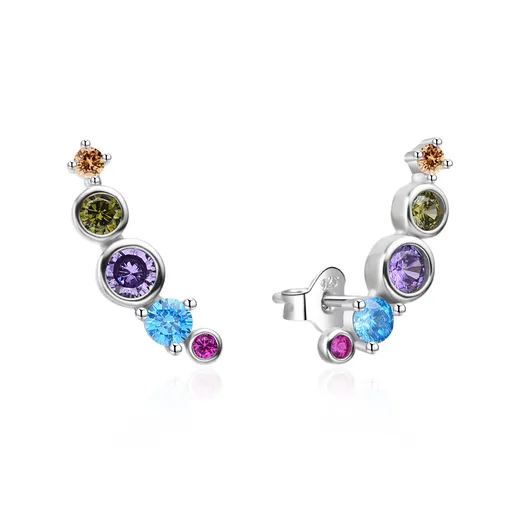 Agato Cercei lungi din argint cu zirconi colorați AGT-E255PC