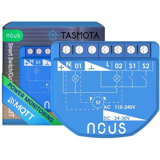 Releu wireless Nous B3T PM, 16A, Tasmota, Matter, Monitorizare energie,(2 canale cu PM) / Modul cortina (1 canal) (ESP32) / 5905072800525
