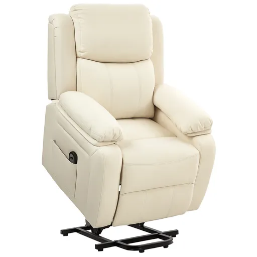 HOMCOM Fotoliu Rabatabil până la 160°, 76x90x105 cm, Alb Crem | Aosom Romania