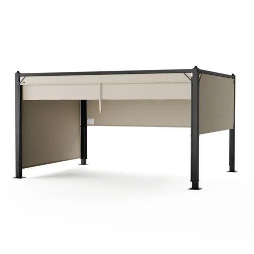 Blumfeldt Altan Pantheon Cortina 3x4 m, rezistent la intemperii, aluminiu,  vopsea pulbere, jaluzele