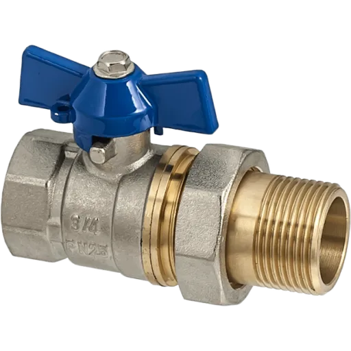 Robinet cu olandez din alama cu bila FIxFE, cu maner fluture, 1/2", Filet interior / exterior