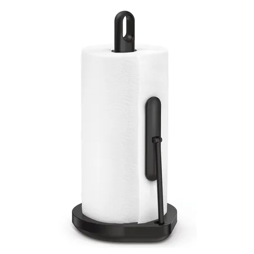 Suport pentru prosoape de hârtie Simplehuman,pentru role de până la 17 cm, oțel negru, negru